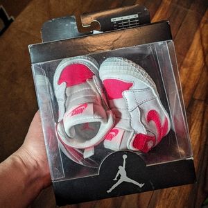 Jordan 1 Crib Booties Racer Pink White 2c